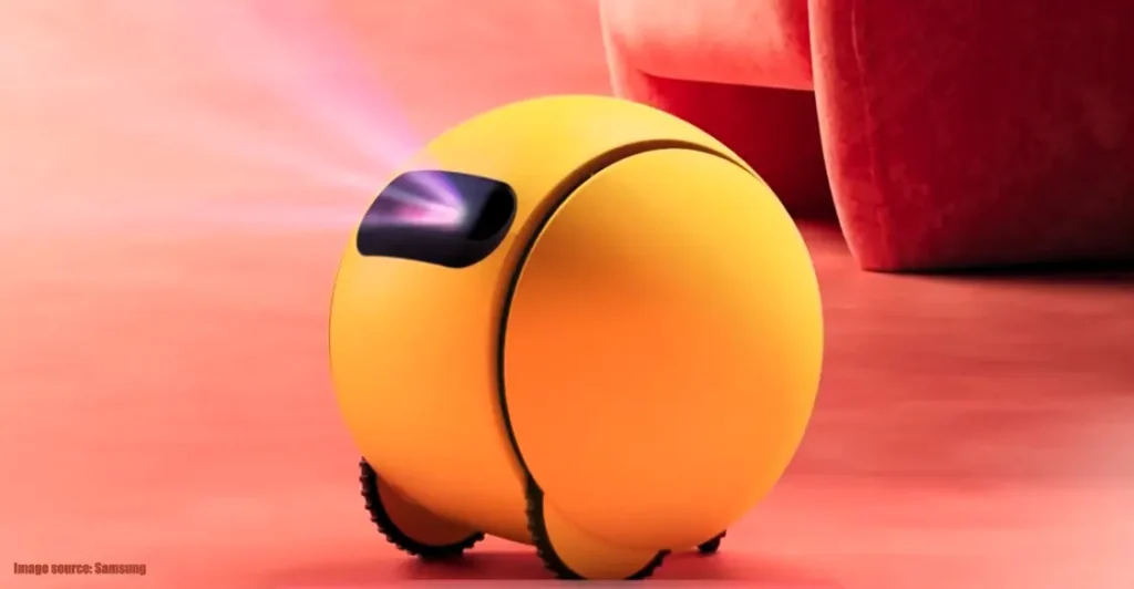 Samsung Ballie smart AI home assistant robot with futuristic design