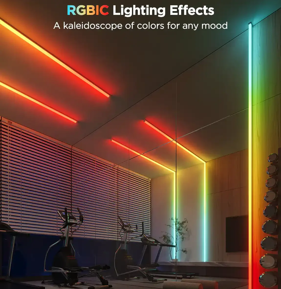 Govee RGBIC 5m LED Strip used for colourful indoor accent lighting
