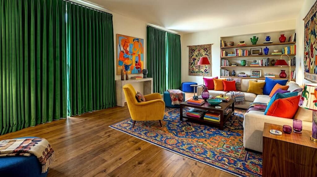 too many competing accent colors in one living room